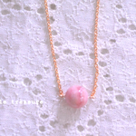 K14GF 天然石インカローズの一粒ネックレス