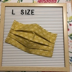 布マスク プリーツ ハンドメイド 黄 和柄