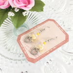 【送料無料】キラキラリボンのピアス●イエロー