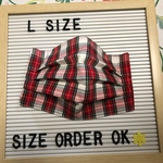 薄手 布マスク プリーツ 赤チェック柄