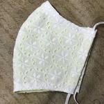 ☆再販 コットンレースのおしゃれな立体マスク♪︎(黄緑色)
