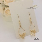 シトリンさざれ石のワイヤー雫フープピアス/イヤリング