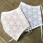 ☆m様オーダー品 コットンレースの立体マスク♪︎(花柄ピンク&ブルー)