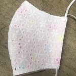 コットンレースのおしゃれな立体マスク♪︎(水玉ピンク)