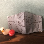 おっとりくまさん! グレー 子ども用立体マスク(小学生向け) 男の子 女の子 コットンマスク キッズ 幼稚園 保育園 かわいい 動物柄