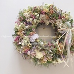 ラウンドリース《ふわふわお花畑の豪華なリース》