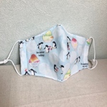 クールブリーズ 吸湿冷感加工 立体布マスク 大人用(小さめ〜普通サイズ) 布マスク ペンギンかき氷