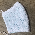 コットンレースのおしゃれな立体マスク♪︎(水色)