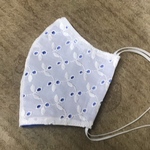 葉っぱ模様のコットンレースの立体マスク♪︎(ブルー)