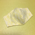 レースの立体マスク イエロー 接触冷感生地使用