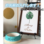 2917 名入れオーダー フードボウル ドックフード 容器 犬 ペット 食事 日付 ブルー 名前