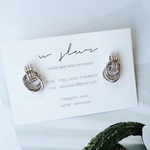 w slur*チタンポスト シルバー3連フープ ピアス/イヤリング