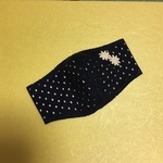 お花モチーフの立体マスク ネイビー 接触冷感生地