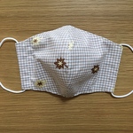 【委託品】送料込み♡青×白ギンガムチェックの立体布マスク♡大人用