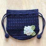 ♪感謝価格♪ 🌈紫陽花のミニ巾着袋/ 05 ネイビー🌈