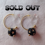 送料無料✳︎イヤリング(樹脂ノンホールピアス)ドイツアクリルラウンドスター マットブラック