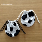 new!【COW】紐が選べる・牛柄まんまる巾着