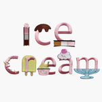 アルファベットワッペン【アイスクリーム】