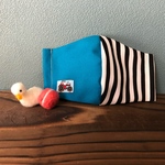 車大好き! トラクター バイカラー ターコイズブルー&ストライプ 子供用立体マスク(園児〜低学年向け) 幼稚園 保育園 小学生 かっこいい 車柄 夏