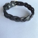 本革の首輪!(黒)三つ編み