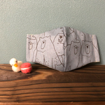 ママもおっとりくまさん大好き! グレー 大人用立体マスク(高学年〜女性向け) ナチュラルマスク おしゃれマスク かわいい 親子コーデ リンクコーデ