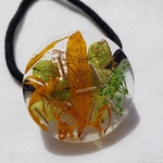 ひまわりと緑あじさい ヘアゴム