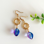グラデーションツイストビーズ✧デザインリングのフックピアス/イヤリング