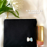 ブラックミニふわふわポーチ