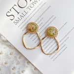 flower button pierce/earring(green)