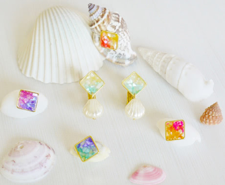 ◇海色しかく◇イヤリング・ピアス