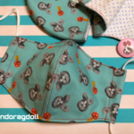 【きのこ柄】ハンドメイドマスク 1枚（バッジ付き）