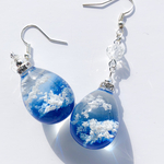 雲レジン☆深い青の青空☆空たまご①☆ピアス