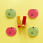 りんごのウッドクリップ🍎ミニカード付き🍏