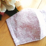 【人気です❤️】秋におすすめ　レースマスク　綿ローン　ペイズリー　ローズピンク　秋用マスク　刺繍　刺繍マスク　レース　マスク　おしゃれマスク　綿ローンマスク　秋マスク　かわいいマスク　大人用マスク