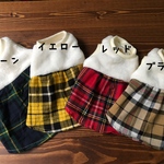 犬服！タータンチェックワンピ☆XS.S.M