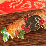 鬼灯とお狐様のバレッタ（hair ornaments of Hozuki ＆ fox）.
