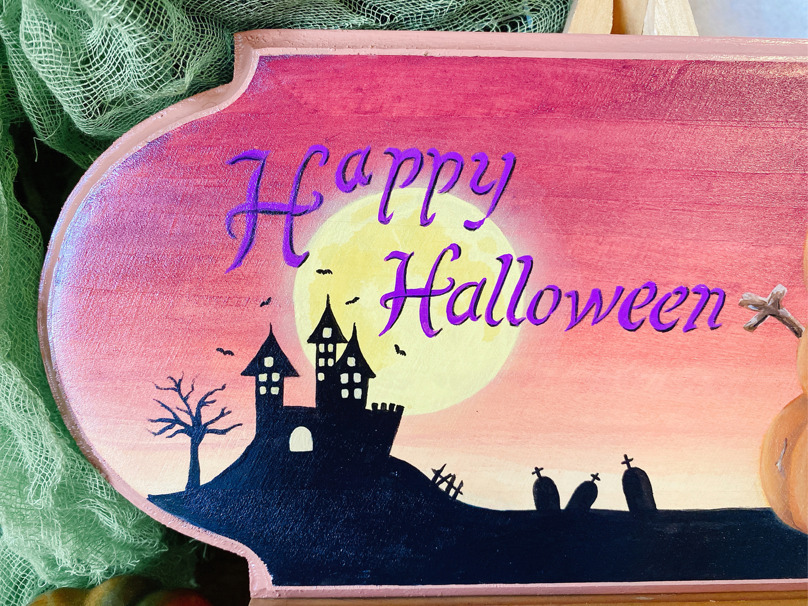 【トールペイント】ち手描きハロウィンプレート トールペイント】ち手描きハロウィンプレート トールペイント