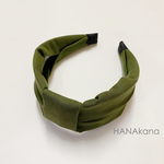 ✳︎しあわせカチューシャ™️リボン✳︎グリーンカーキ✳︎痛くならないカチューシャ✳︎大人リボン✳︎HANAkana✳︎ 商標登録出願中