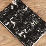 SALE!!【文庫本】ゴムバンド栞付ブックカバー★らくがき風ネコ猫