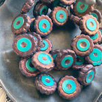 【2コセット】JIRI＊IVANA #czech beads#チェコビーズsunflower19㎜  turquoise/copper