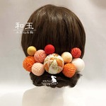 和 ❤ 和玉 オール金襴特大 木目込み鞠 髪飾り　09♪ ヘッドドレス 特大大中小 10本セット♪ 打掛 白無垢 和装 Uぴん