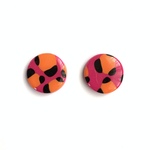 vivid leopard stud ビビッドピンクレオパードピアス/イヤリング(アレルギー対応)
