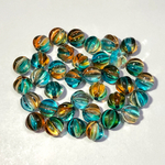 50個☆ダークターコイズ☆アクリル製カボチャビーズ