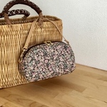 【再販】liberty＊キルト＊持ち手が着くポーチ【チャイブ＊スモーキーピンク】リバティ 