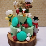 クリスマス☆ロールタワーケーキ☆フェルトケーキ
