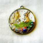 ＊ありがとうSALE＊（訳あり）存在感のある　long　necklace：森のウサギ０２