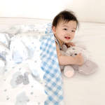 【blanket】ぞう×ギンガムチェック柄ブランケット＊名入れ＊出産祝い
