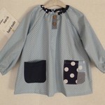 ★長袖★スモック★遊び着★ブルー★水玉★ 110
