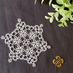 タティングレース パターン（編み図）「小花のドイリー」