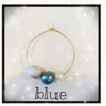 秋色全6色♡blue♡スモーキーパールのフープピアス
